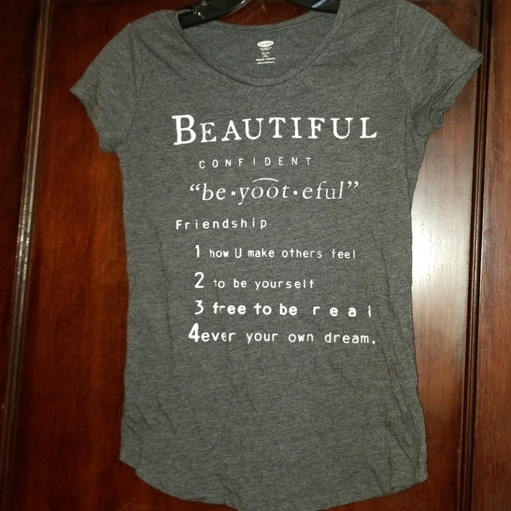 Dark Gray Beautiful Short Sleeve T-Shirt